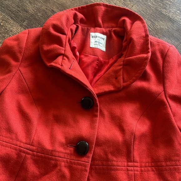 Old Navy Vintage Red Wool Peacoat - Picture 5 of 7